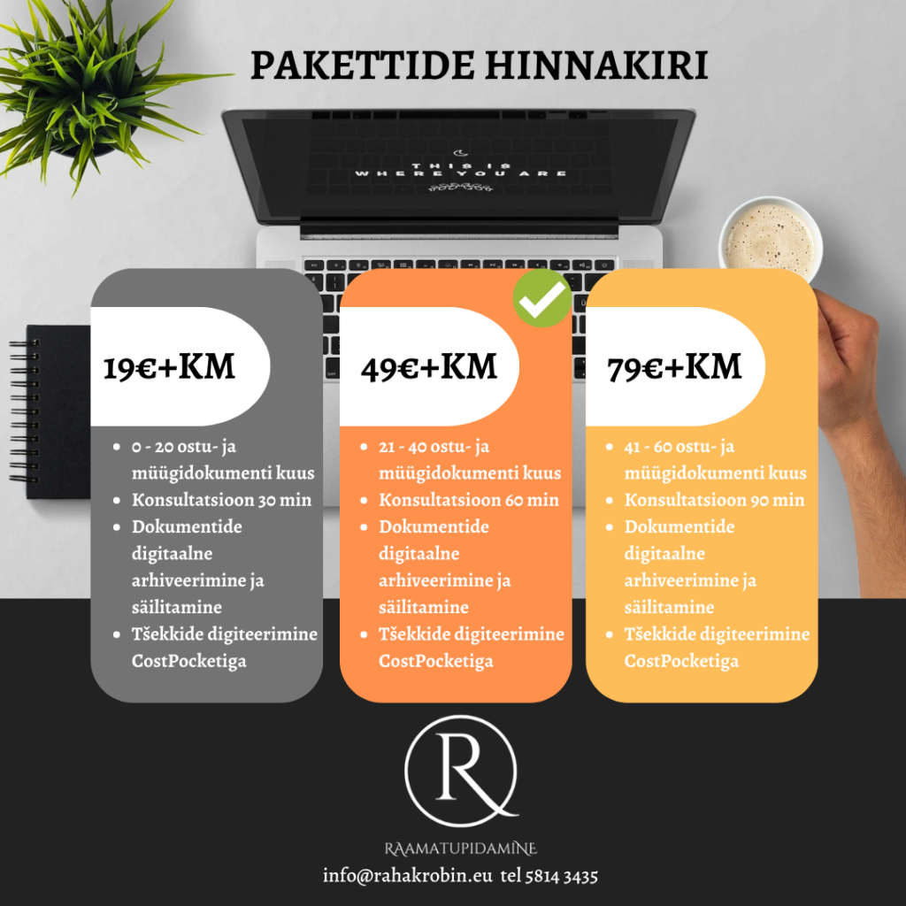 Rahakrõbin OÜ pakettide hinnakiri